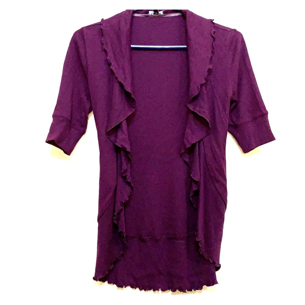 Express purple open front cardigan